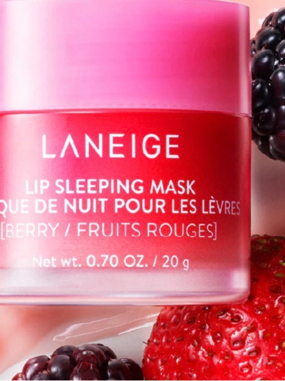 LANEIGE Lip Sleeping Mask - Vibrant Pink and Red Jar - Picture 2 of 5